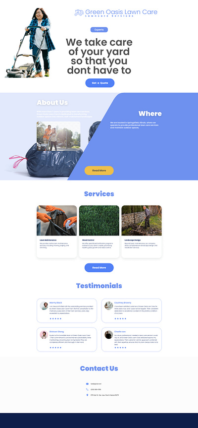 Lawn Care Services Website illustration