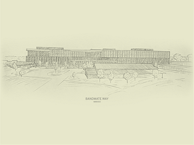 Sketching Bandmate Way architecture bandmate way bandwidth building campus design draw drawing early form graphite headquarters illustration iteration lead north carolina paper pencil raleigh sketch