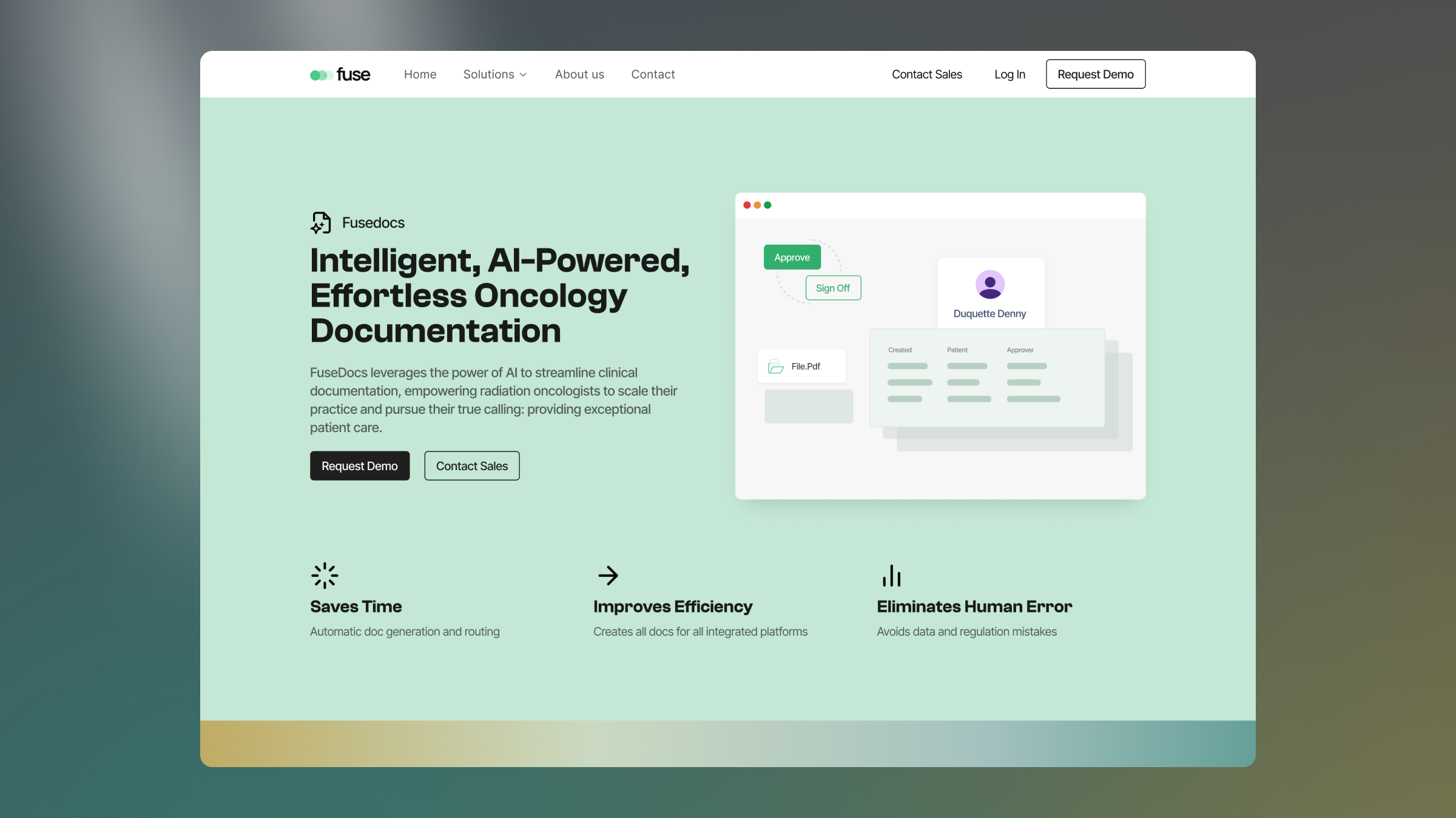 Fuse / Medtech SaaS Platform branding healthcare landingpage medtech modern responsive saas