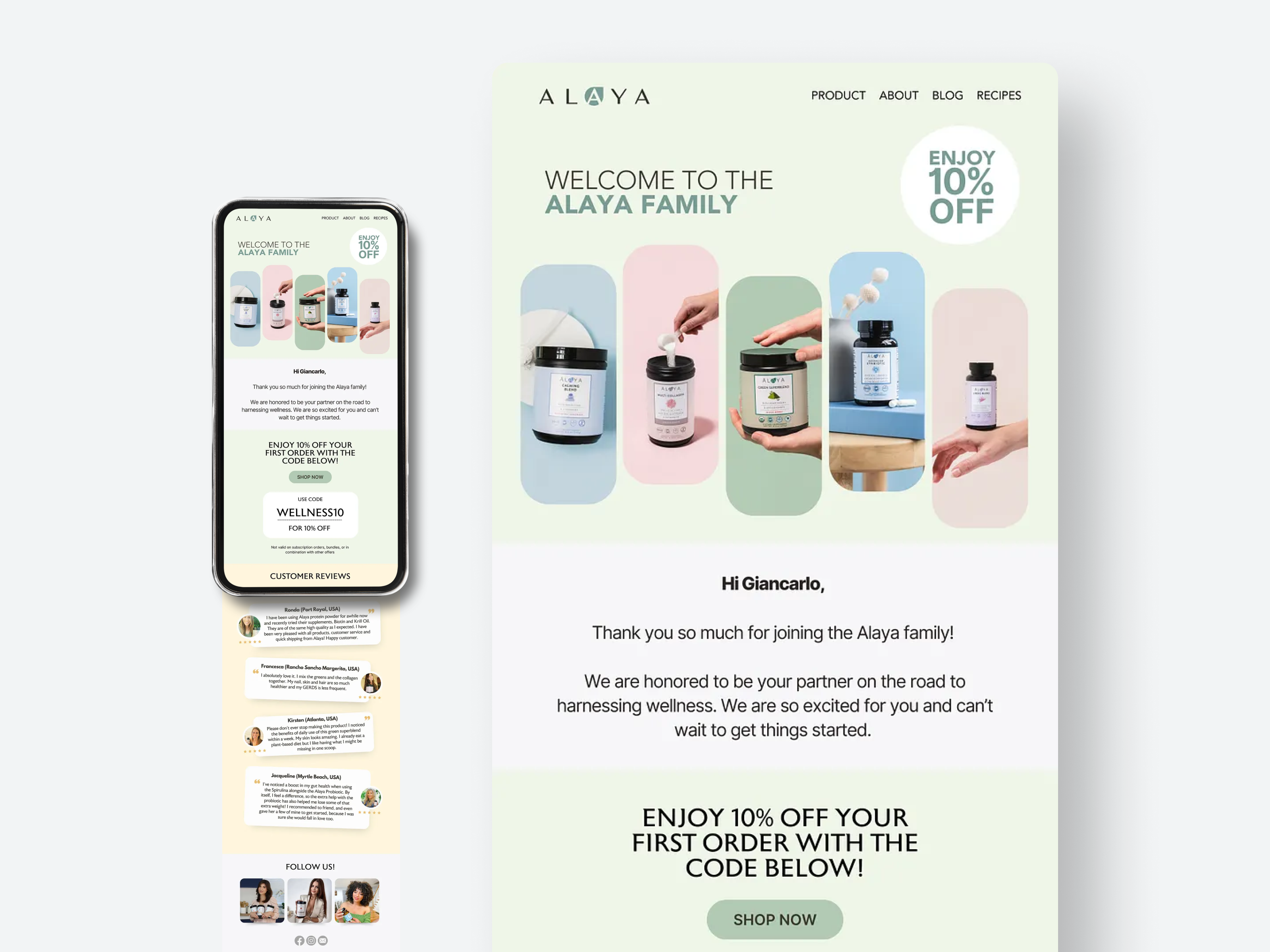 Welcome Email Design canva email design figma illustrator klaviyo photoshop