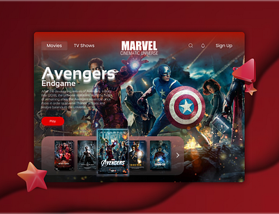 Marvel Movie Streaming Website 3d animation branding graphic design logo marvel motion graphics ui website