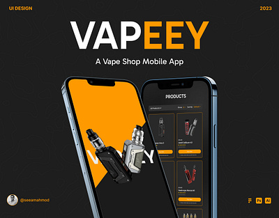 Vapeey - A Vape Store App app branding design ecommerce graphic design graphics landing page logo mobile app section software store ui uiux user experience user interface ux vape vector website