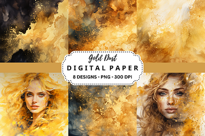 Watercolor Gold Dust Background tumbler wrap