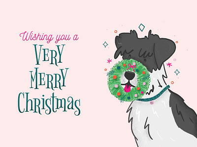 2023 Christmas Card christmas cute dog fun holiday illustration procreate