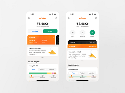 Investment app home explorations app home home tab indian apps investment investment app mobile app mobile ui scripbox timeless wealth wealth management