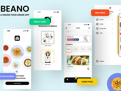 Beano Online Food App app design food graphic design mob online ui