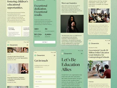 Clovermint website concept charity clovermint design education graphic design quetratech school ui ux web web design website