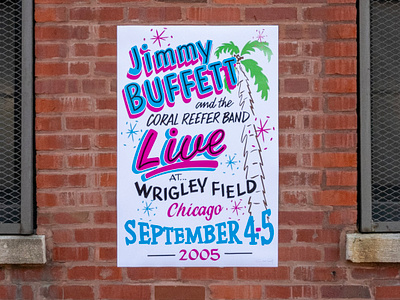 Jimmy Buffett @ Wrigley Field, Chicago - 2005 chicago chicago cubs hand painted jimmy buffett sign sign painting signs typography wrigley field