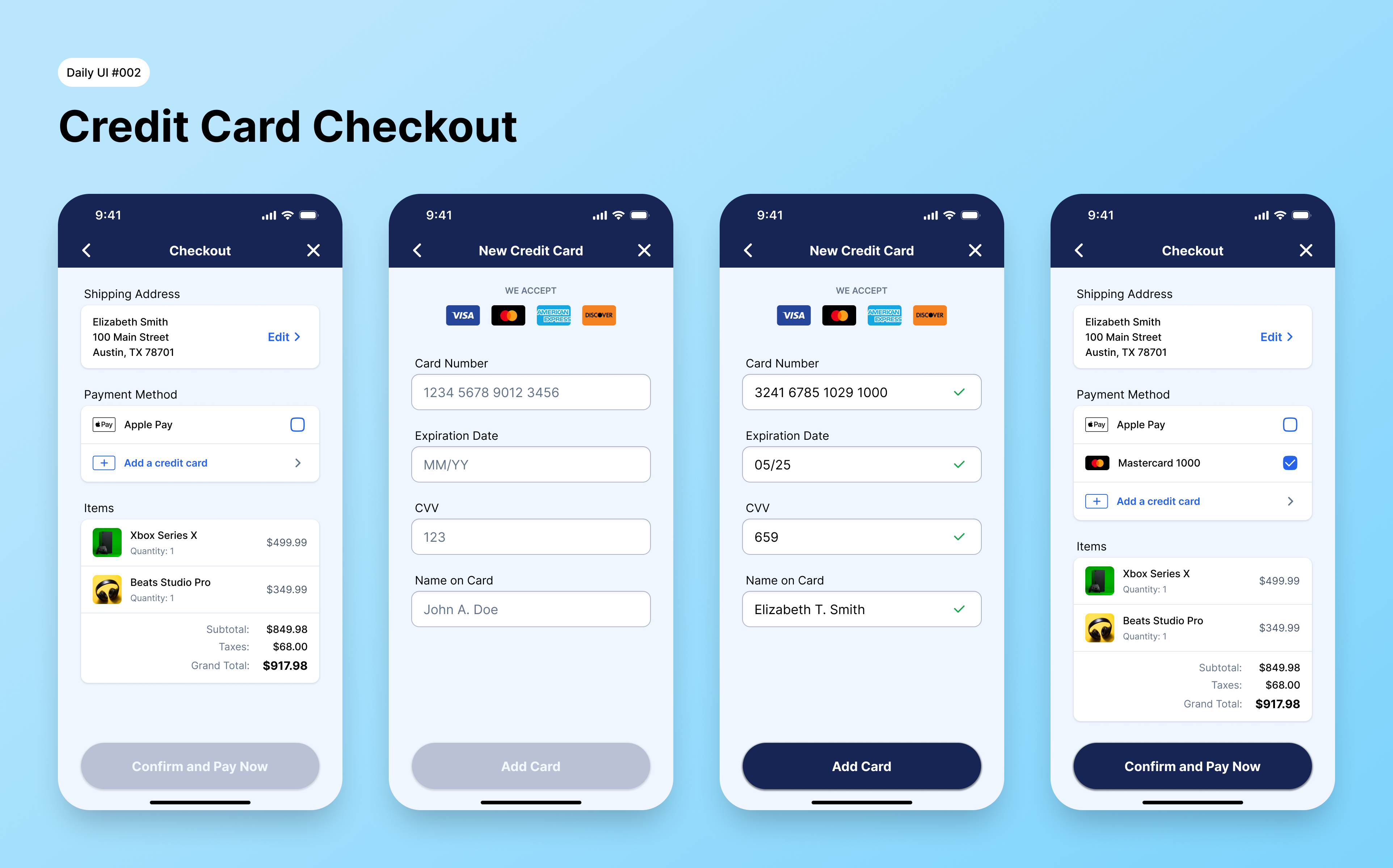 Daily UI #002: Credit Card Checkout clean design credit card checkout design inspiration mobile design mobile ui professional ui ui ui challenge ui design uiux user interface ux ux inspiration visual design