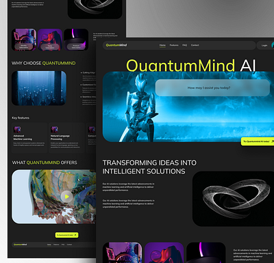 Quantum mind Ai - Landing page design ai design figma landing page landingpage design problem solving product design ui uiux ux web webdesign website website design