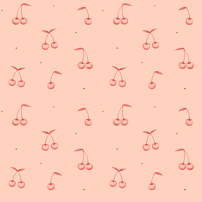 cherry pattern cute illustration procreate