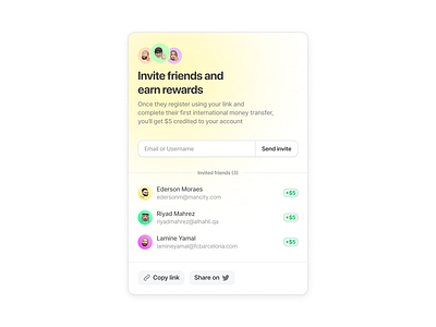 Send invite screen for web send invite share screen ui design challenge