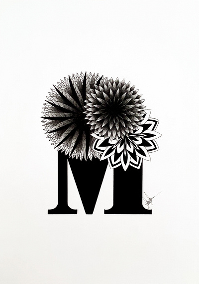 M from Mandala art artist artistic artwork design graphic design illustrated illustrated capital letter illustration mandala traditional art typography