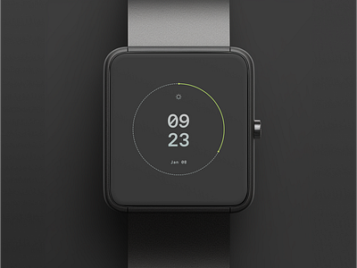 Minimal Smartwatch Interface apple watch arrows clean directions green grey habit minimal modern product design routine smartwatch time ui watch