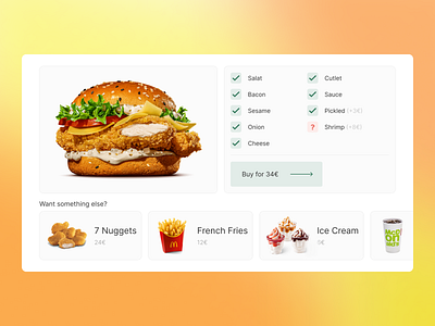 Day 007 · Settings · Daily UI burger buy checkboks kfc mackdonalds product ui uxui