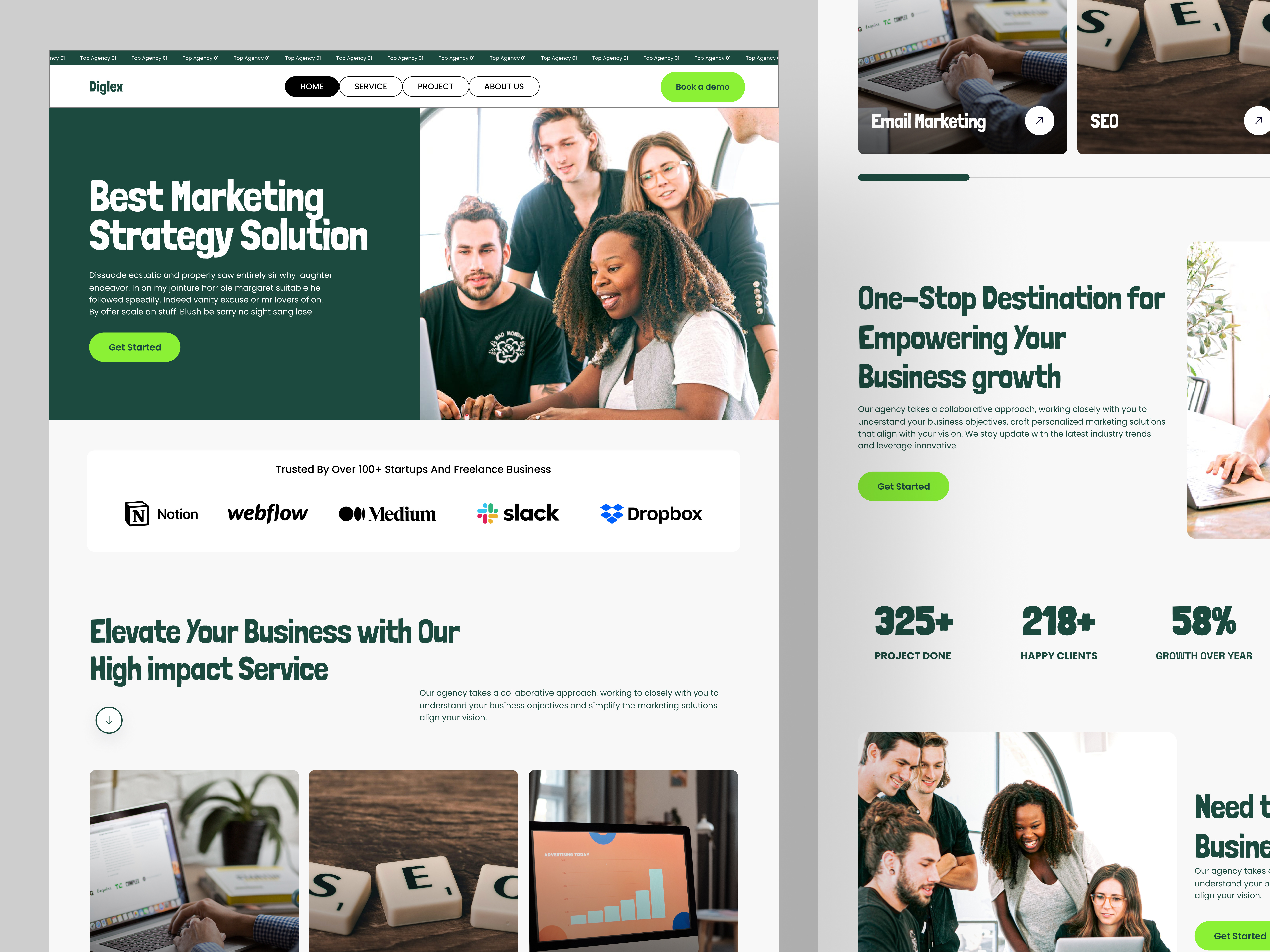 Diglex Digital Marketing Landing page agency app design company design digital agency digital agency website digital marketing digital marketing website landing page landing page design saas service startup ui ux web web design website website design