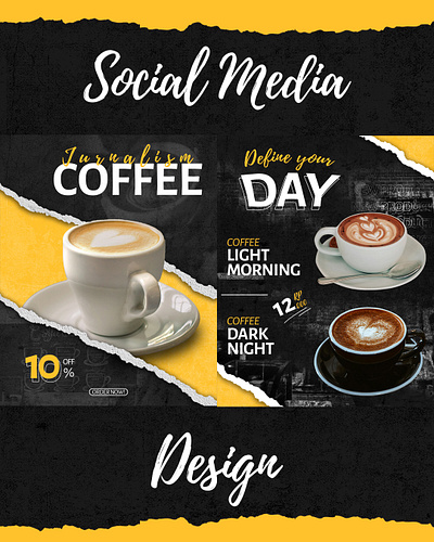 Social media design - Coffee shop journalism advertising design brand guidelines branding graphic design instagram post logo so social media social media design