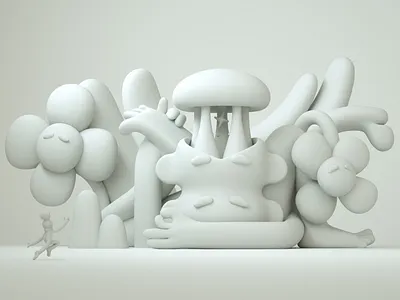 3D Modeling Mushroom Trip 3d model cinema4d color flowers human modelling precious running yoga