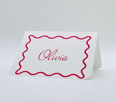 Wavy Border Place Cards design stationery