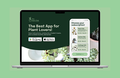 Daily UI Challenge #003 : Landing Page app branding dailyui plants ui web design