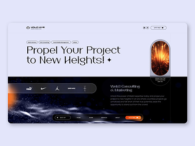 Holo Hive digital design futuristic graphicdesgin ui web webdesign website