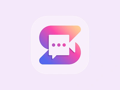 S Video Chat app icon app logo audio best app icon brand identity business communication chat chatting app icon communication conference letter s logotype mark meeting app ois s logo social symbol talk video