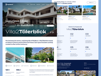 VillaTalerblick - Real Estate Landing Page apartment cleandesign home home design homepage house landing page landingpage luxury luxury property modern design property real estate real estate agency real estate ui real estate website ui design villa web design website