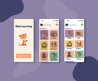 kids learning app kids mobile ui
