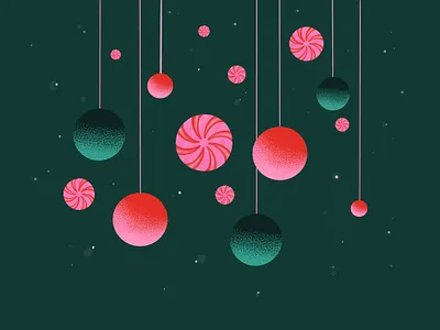 Candy Christmas candy candy cane christmas festive gradient green holiday illustration nutcracker ornament peppermint pink procreate red snow snowfall starbucks stipple xmas