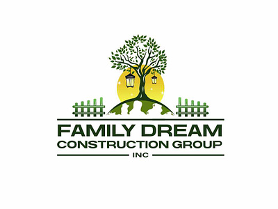 Logo Construction Landscaping gardening illustration logo landscaping logo tree logoconstruction