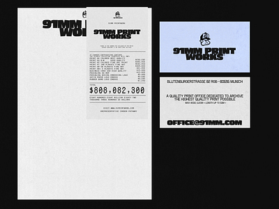 91mm PRINTWORK bill business card corporate design graphic design invoice playful design stationary