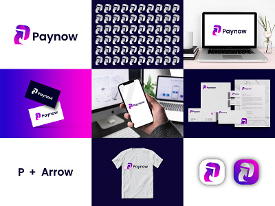 Paynow Logo Branding - P + Arrow abstract logo app logo brand identity branding creative logo credit card logo flat logo gradient logo illustration logo and branding logo design minimal logo minimalist logo modern logo modern p logo p letter logo p pay logo pay logo payment app logo wallet logo