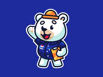 Polar The Manager Mascot Illustration (Contest) animal mascot bear bear cartoon bear mascot cartoon emotes illlustration illustration illustrator logo logo mascot mascot twitch emote vector