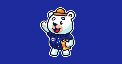 Polar The Manager Mascot Illustration (Contest) animal mascot bear bear cartoon bear mascot cartoon emotes illlustration illustration illustrator logo logo mascot mascot twitch emote vector