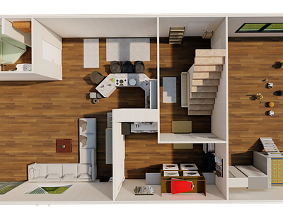 Interior from top view 3d 3d model interior design from top