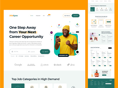 JobSync Landing Page UIUX Design career opportunity job landing page landing page uidesign uxui uxuidesign website