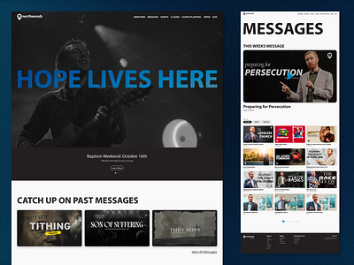 redesign concept: northwoods community church church concept design desktop graphic design landing page local logo minimal mobile mobile design redesign responsive ui visual design web design website