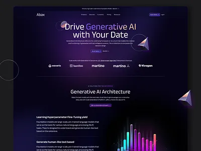 Generative AI Learning Platform ai landing generitive ai graphic design landing page minimal ux minimal website ui uiux ux website design