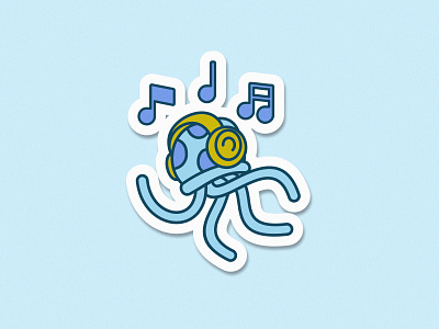Jelly Fish Jam Mascot branding cartoon cartoon logo character cute design graphic design illustration jellyfish logo mascot mascot logo sticker ui
