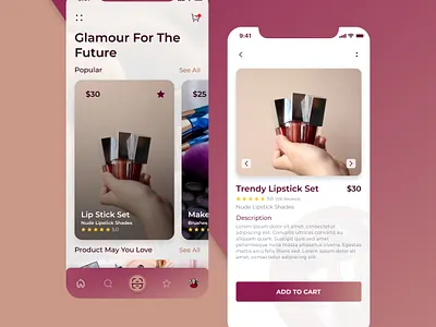 Beauty App UI Design | App UI/UX | Design app app ui beauty app ui branding design graphic design illustration lipstick logo mobile app mobile app ui mobilea pp parlour ui uiux ux vector