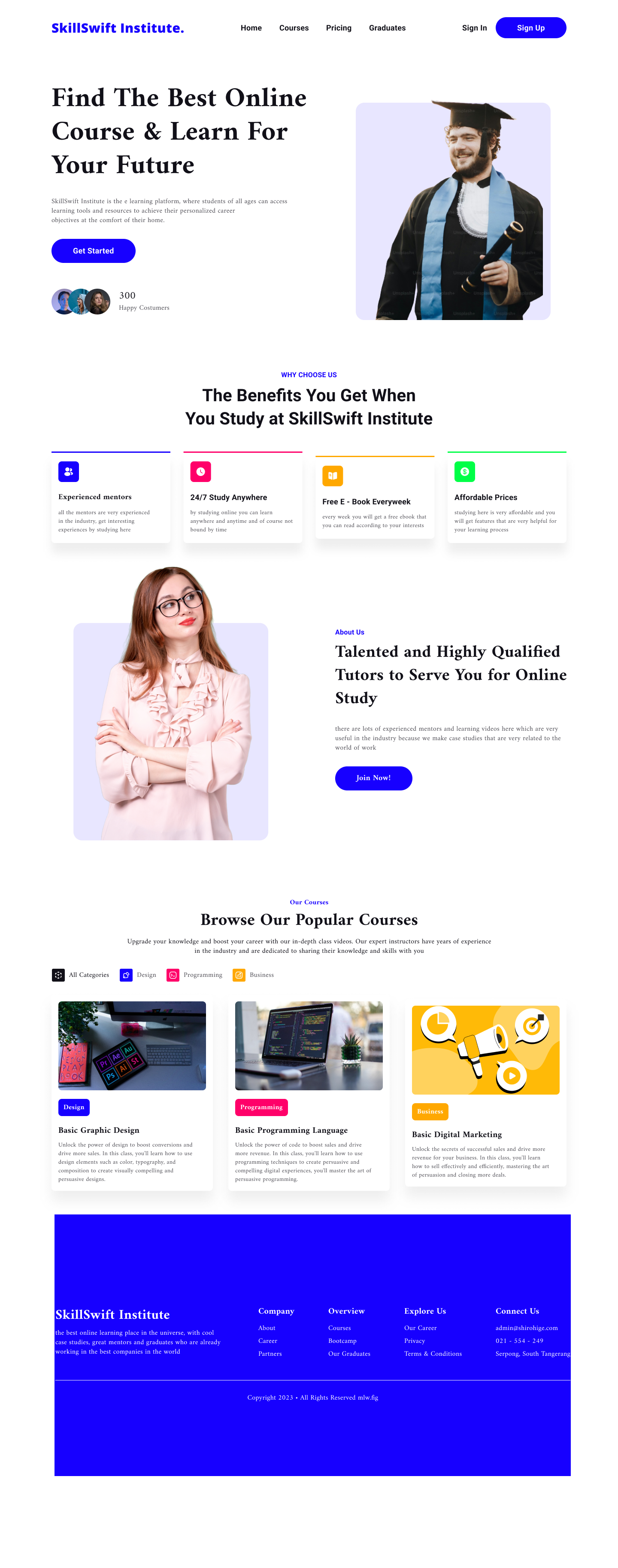 Online Learning Landing Page by Dickson Sang on Dribbble