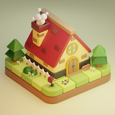 3D Home 3d 3d design 3dhome blender cutehome design home lowpoly