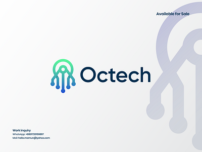 letter O, Octopus and technology logo concept branding data logo designishkul letter mark logo logo design modern logo octopus and technology software logo tech logo technology web3.0
