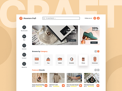 Craft Online Shop | Web Design clean craft graphic design landing page online shop shop ui website website design