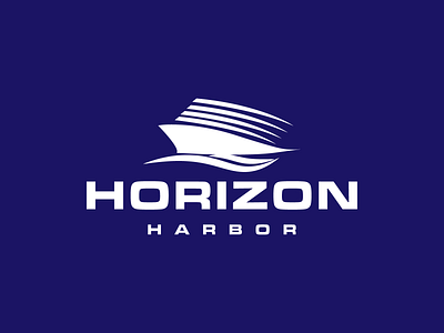 HORIZON HARBOR Logo design art branding design graphic design illustration illustrator logo photoshop scetch ship logo shiping vector visual