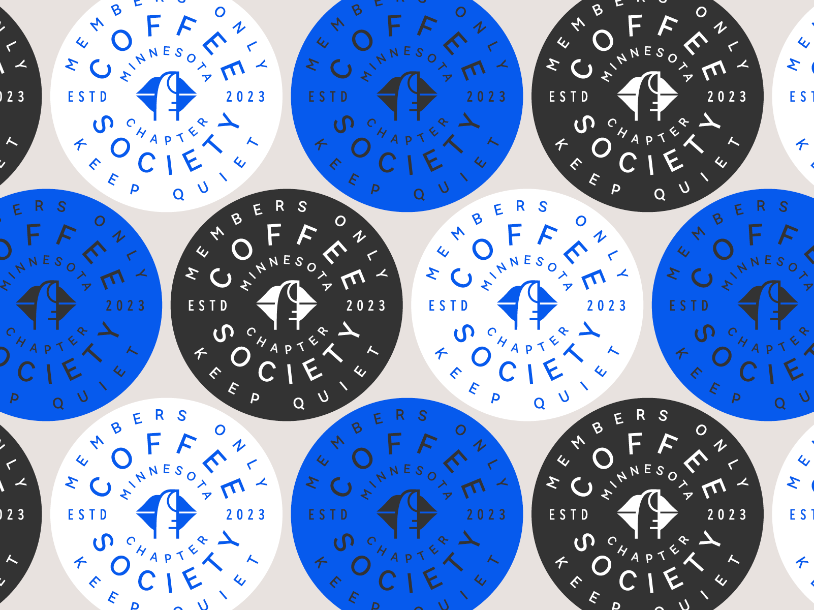 Coffee Society badges badge branding coffee custom graphic design illustration lips lockup logo members minnesota society stickers