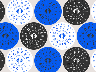 Coffee Society badges badge branding coffee custom graphic design illustration lips lockup logo members minnesota society stickers