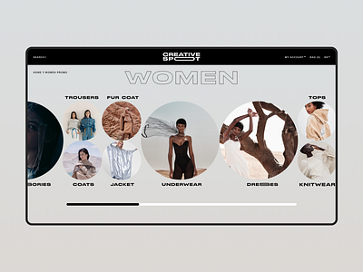 Сreative Spot design digital e commerce fashion typography ui ux web design website