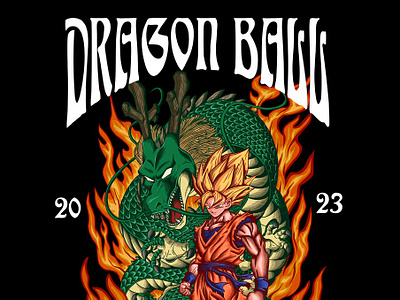 T-shirt Design Dragon Ball Shenron artwork captain clothing dark art design digital illustration dragon dragon ball fire graphic design illustration logo shenron streetwear t shirt design