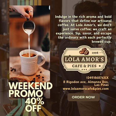 Lola Amor's Cafe & Pies design graphic design